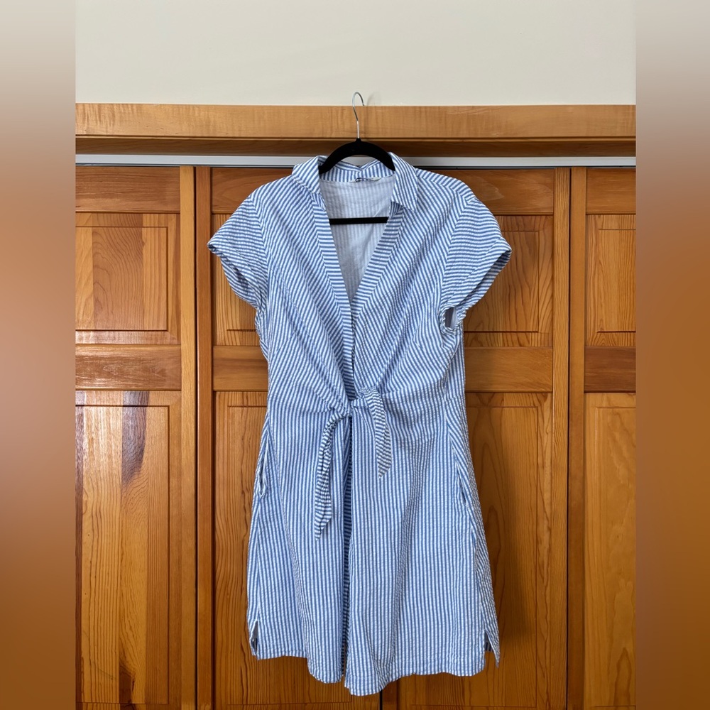 Vineyard Vines Blue and White Striped Tie-Front Dress